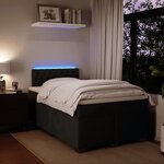 vidaXL Sommier à lattes de lit avec matelas noir 120x190 cm velours