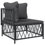Salon de jardin meuble d'extérieur ensemble de mobilier avec coussins 3 pièces anthracite acier 02_0018290