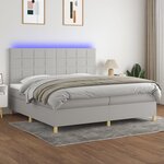 vidaXL Sommier à lattes de lit matelas et LED Gris clair 200x200 cm
