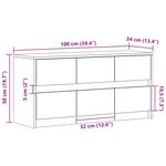 vidaXL Meuble TV avec LED noir 100x34x50 cm bois d'ingénierie