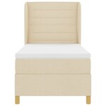 Lit à ressort avec matelas vidaXL en crème  100x200 cm  tissu