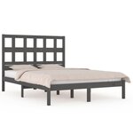 vidaXL Cadre de lit sans matelas gris 150x200 cm bois de pin massif