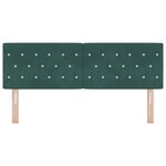 Tête de lit vidaXL Bouton en cristal capitonné Vert foncé 160 cm Velours