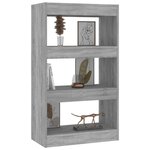 vidaXL Bibliothèque/Séparateur de pièce Sonoma gris Bois d'ingénierie