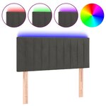 vidaXL Tête de lit à LED Gris foncé 80x5x78/88 cm Velours