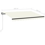 vidaXL Auvent automatique avec capteur de vent et LED 350x250 cm Crème