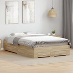 vidaXL Cadre de lit Chêne Sonoma 140x200 cm Bois reconstitué