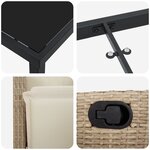 vidaXL Ensemble de jardin 5 pièces beige en rotin poly