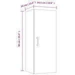 vidaXL Armoire murale Gris béton 34 5x34x90 cm Bois d'ingénierie