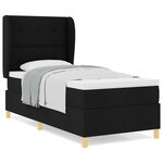 Lit Box Spring vidaXL avec Matelas Noir 100x200 cm en Tissu