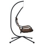 vidaXL Chaise Suspendue avec Support et Coussin Café Acier