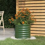 vidaXL Jardinière de jardin Acier enduit de poudre 40x40x36 cm Vert