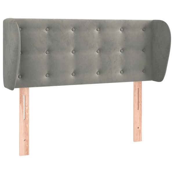vidaXL Tête de lit avec oreilles Gris clair 83x23x78/88 cm Velours
