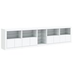 vidaXL Buffet avec lumières LED blanc 283x37x67 cm