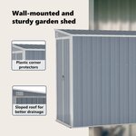 vidaXL Abri de jardin mural Gris 118x382x178 cm Acier galvanisé