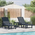 vidaXL Chaises Longues 2 Pièces Bleu Marine 162x53x98 5 cm HDPE