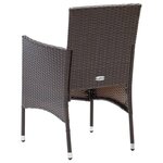 vidaXL Chaises à manger de jardin lot de 2 Résine tressée Marron