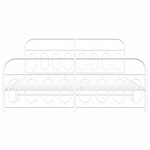 vidaXL Cadre de lit métal avec tête de lit/pied de lit blanc 183x213cm