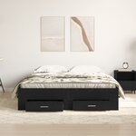 vidaXL Cadre de lit avec tiroirs Chêne noir Bois d'ingénierie 160 x 200 cm