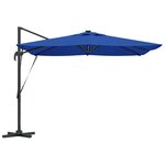 vidaXL Parasol Cantilever Roma avec LEDs Bleu Azur 286x285x270 cm Aluminium