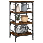 vidaXL Chariot de cuisine chêne fumé 45x35x89 5 cm bois d'ingénierie