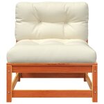 vidaXL Canapé de jardin sans accoudoirs avec coussins et repose-pieds