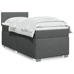 vidaXL Sommier à lattes de lit avec matelas Gris foncé 90x200 cm Tissu
