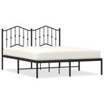 vidaXL Cadre de lit métal sans matelas avec tête de lit noir 140x200cm
