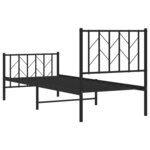 vidaXL Cadre de lit métal sans matelas avec pied de lit noir 75x190 cm