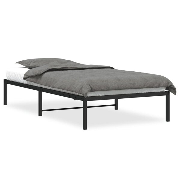 vidaXL Cadre de lit métal noir 107x203 cm