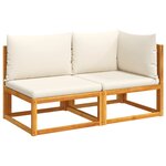 vidaXL Canapé de jardin avec coussins 2 places bois massif d'acacia