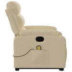 vidaXL Fauteuil inclinable de massage Crème Tissu