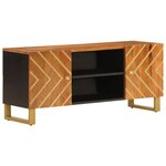 vidaXL Meuble TV marron et noir 105x33 5x46 cm bois massif manguier