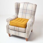 Coussin d'assise rehausseur en coton Jaune moutarde  50 x 50 x 10 cm - HOMESCAPES