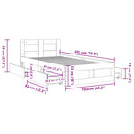 vidaXL Cadre de lit et tête de lit sans matelas chêne fumé 100x200 cm