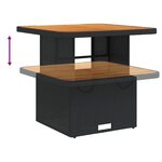 vidaXL Table de jardin noir 80x80x71 cm résine tressée et bois acacia