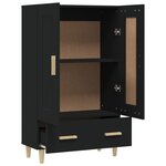 vidaXL Buffet haut noir 70x31x115 cm bois d'ingénierie