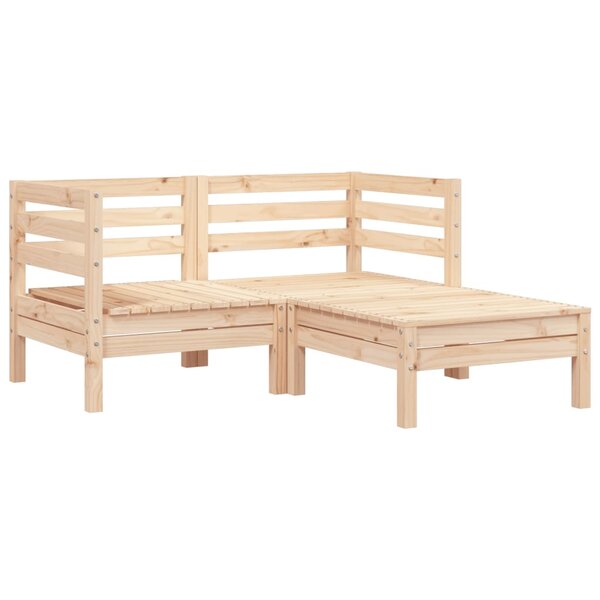vidaXL Canapé de jardin 2 places et repose-pied bois pin massif