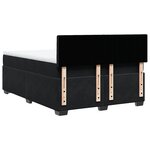 vidaXL Sommier à lattes de lit et matelas Noir 160x200 cm Velours