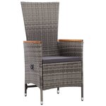 vidaXL Ensemble à manger d'extérieur 9Pièces coussins Résine tressée Gris