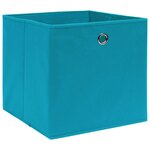 vidaXL Boîtes de rangement 10 Pièces Bleu azuré 32x32x32 cm Tissu