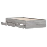 vidaXL Cadre de lit et tiroirs sonoma gris 75x190cm bois d'ingénierie
