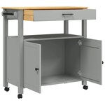 vidaXL Chariot de cuisine MONZA 84x40x90 cm bois massif de pin