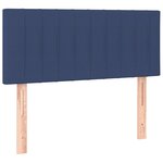 vidaXL Sommier à lattes de lit avec matelas et LED Bleu 90x200cm Tissu