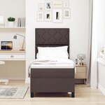 vidaXL Lit ressort avec matelas & LED Marron foncé 80x200 cm Tissu
