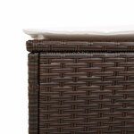 vidaXL Chaise longue avec coussin marron résine tressée