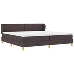 Lit à ressort avec matelas vidaXL marron foncé 200x200 cm en tissu