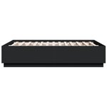 vidaXL Cadre de lit avec lumières LED noir 120x190cm bois d'ingénierie