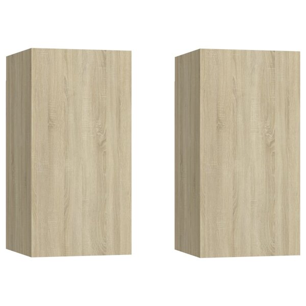 vidaXL Meubles TV 2 Pièces Chêne sonoma 30 5x30x60 cm Bois d’ingénierie