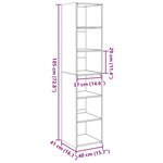 vidaXL Buffet haut sonoma gris 40x41x185 cm bois d'ingénierie